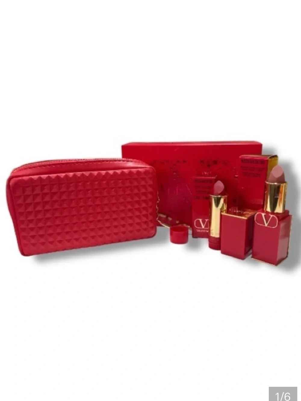 Valentino Lipstick Gift Set - Lipstick + Refill + Designer - Cosmetic Bag (New)